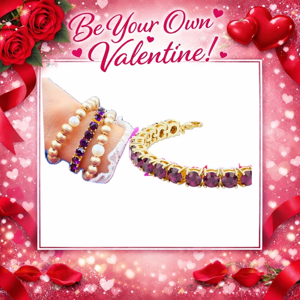Park Lane Amethyst and Gold Mini Impression Bracelet